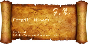 Forgó Ninett névjegykártya